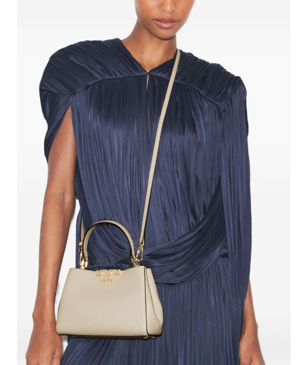 TORY BURCH Белая кожаная сумка через плечо, фото 2