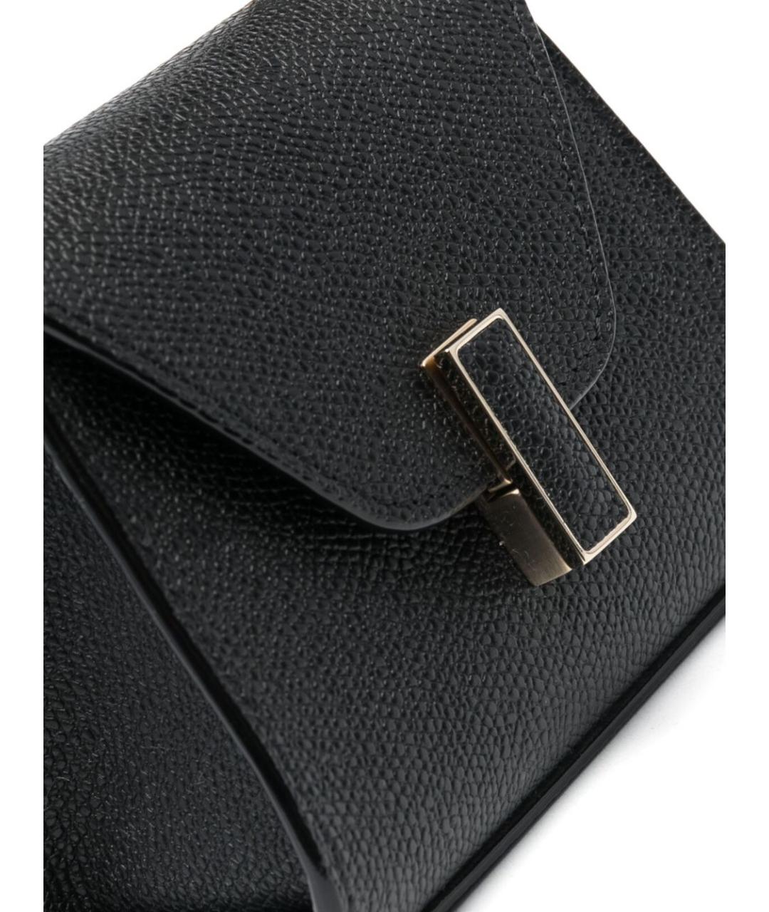 VALEXTRA Черная кожаная поясная сумка, фото 2