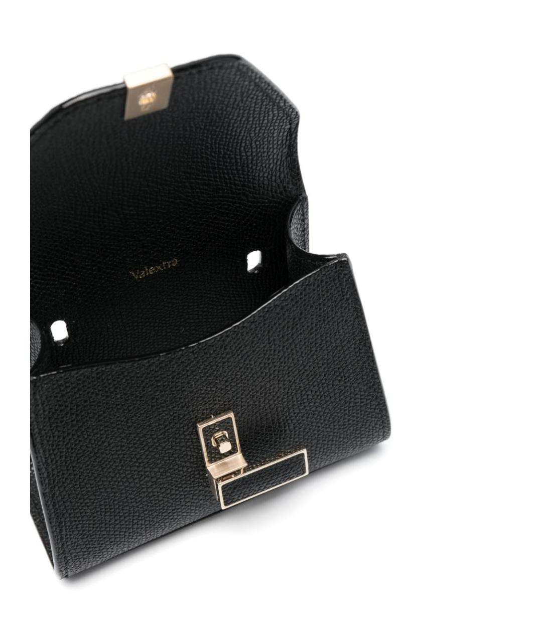 VALEXTRA Черная кожаная поясная сумка, фото 5