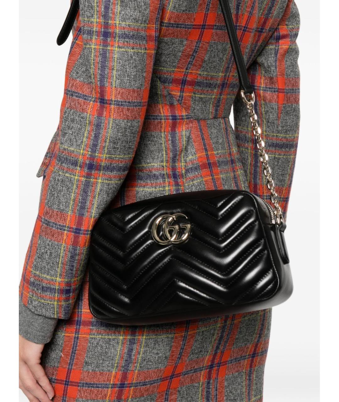 GUCCI Черная кожаная сумка через плечо, фото 3