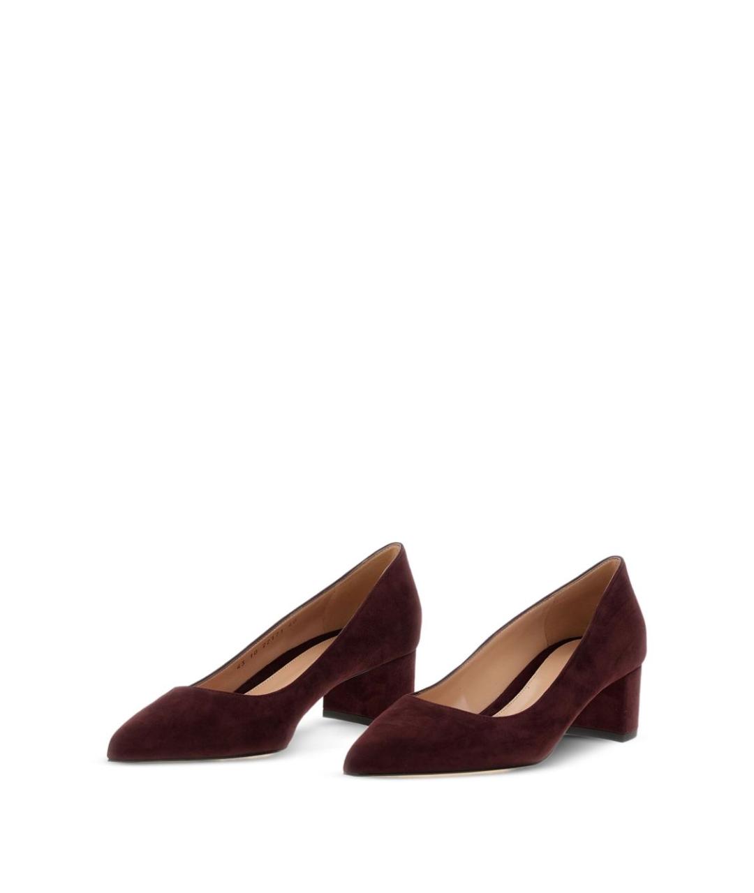 GIANVITO ROSSI Бордовые замшевые туфли, фото 3