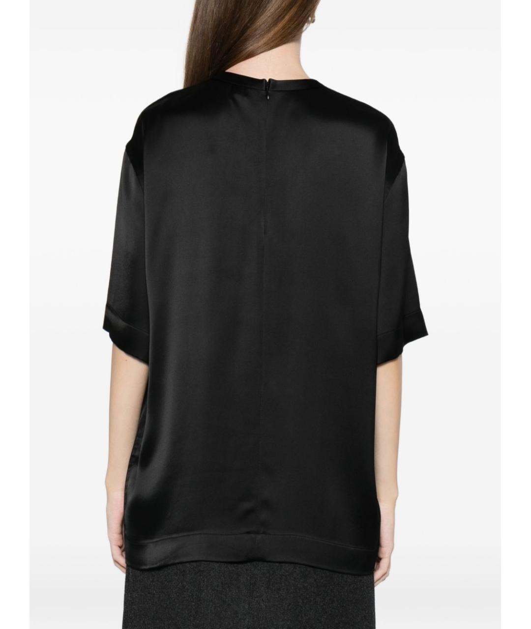 TOTEME Черная шелковая футболка, фото 2