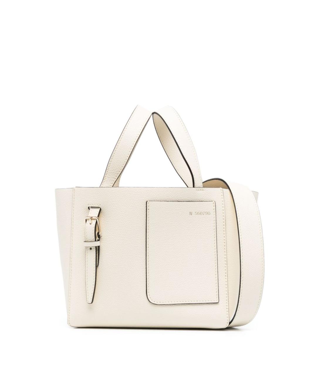 VALEXTRA Белая кожаная сумка тоут, фото 1