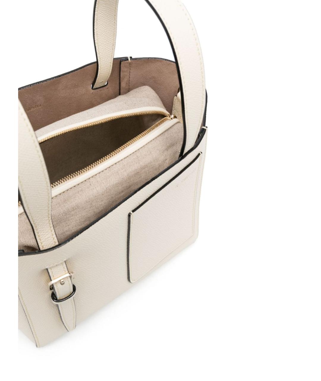 VALEXTRA Белая кожаная сумка тоут, фото 5