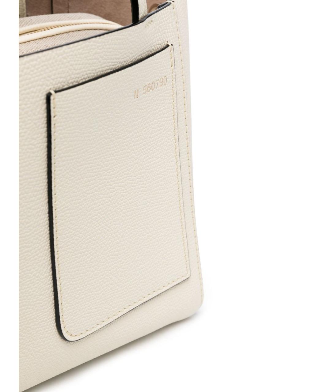 VALEXTRA Белая кожаная сумка тоут, фото 3