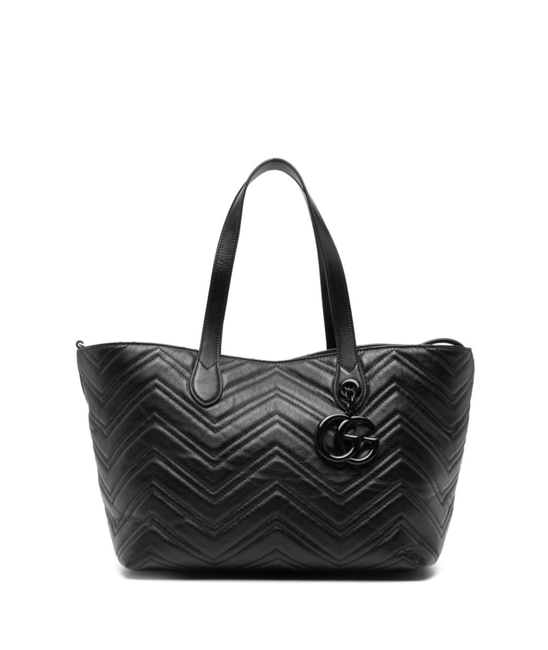 GUCCI Черная кожаная сумка тоут, фото 1