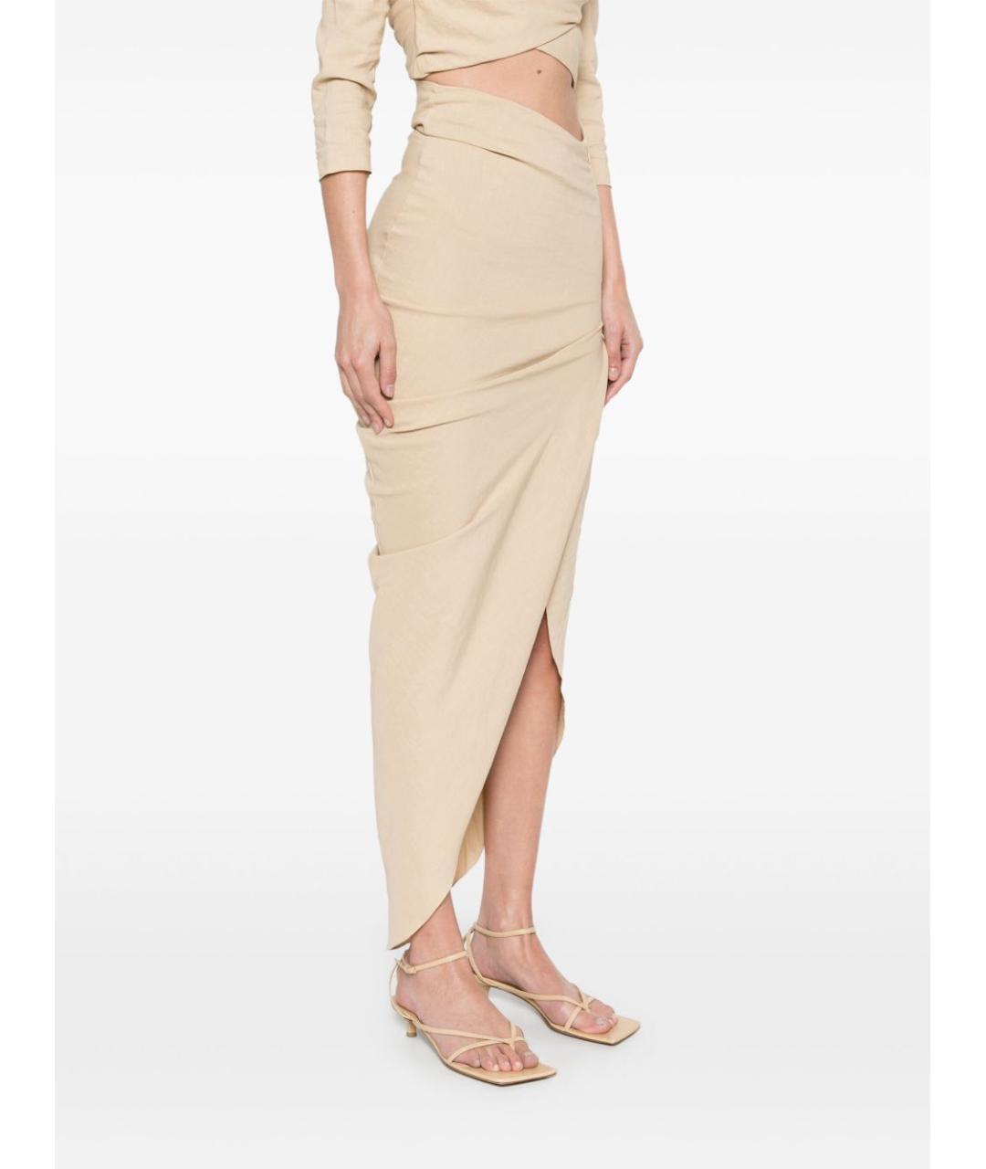 CORTANA Бежевая льняная юбка макси, фото 2