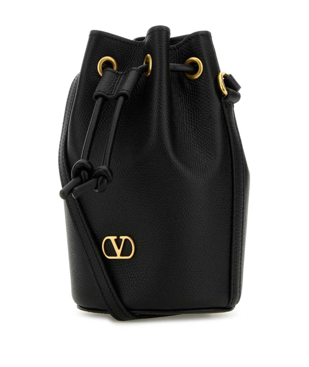 VALENTINO Черная кожаная сумка через плечо, фото 2