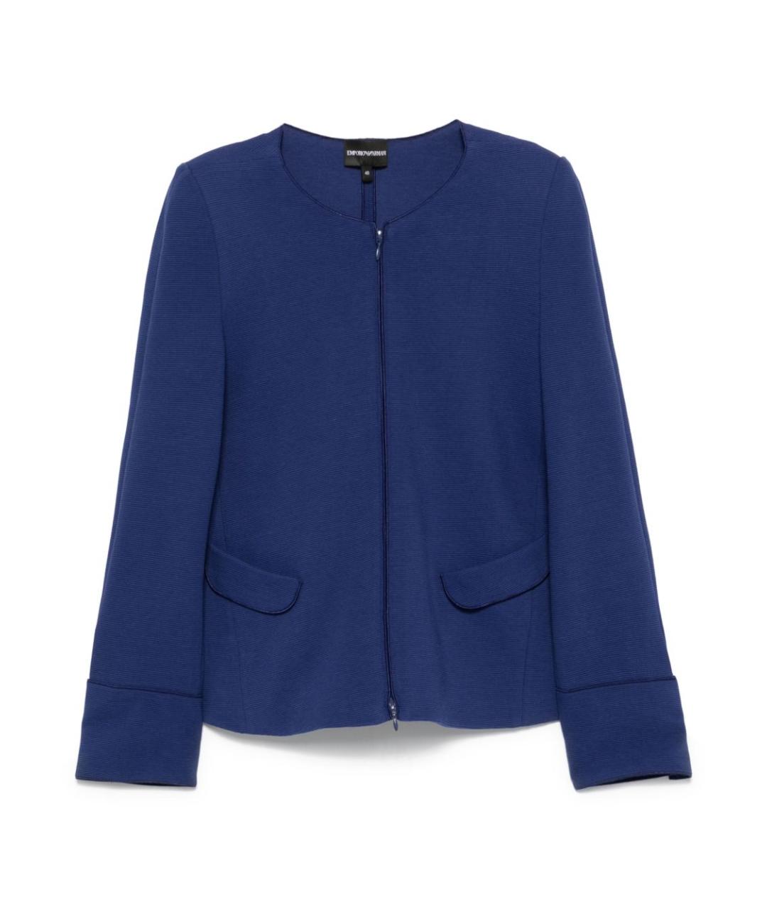 EMPORIO ARMANI Синий хлопковый жакет/пиджак, фото 1