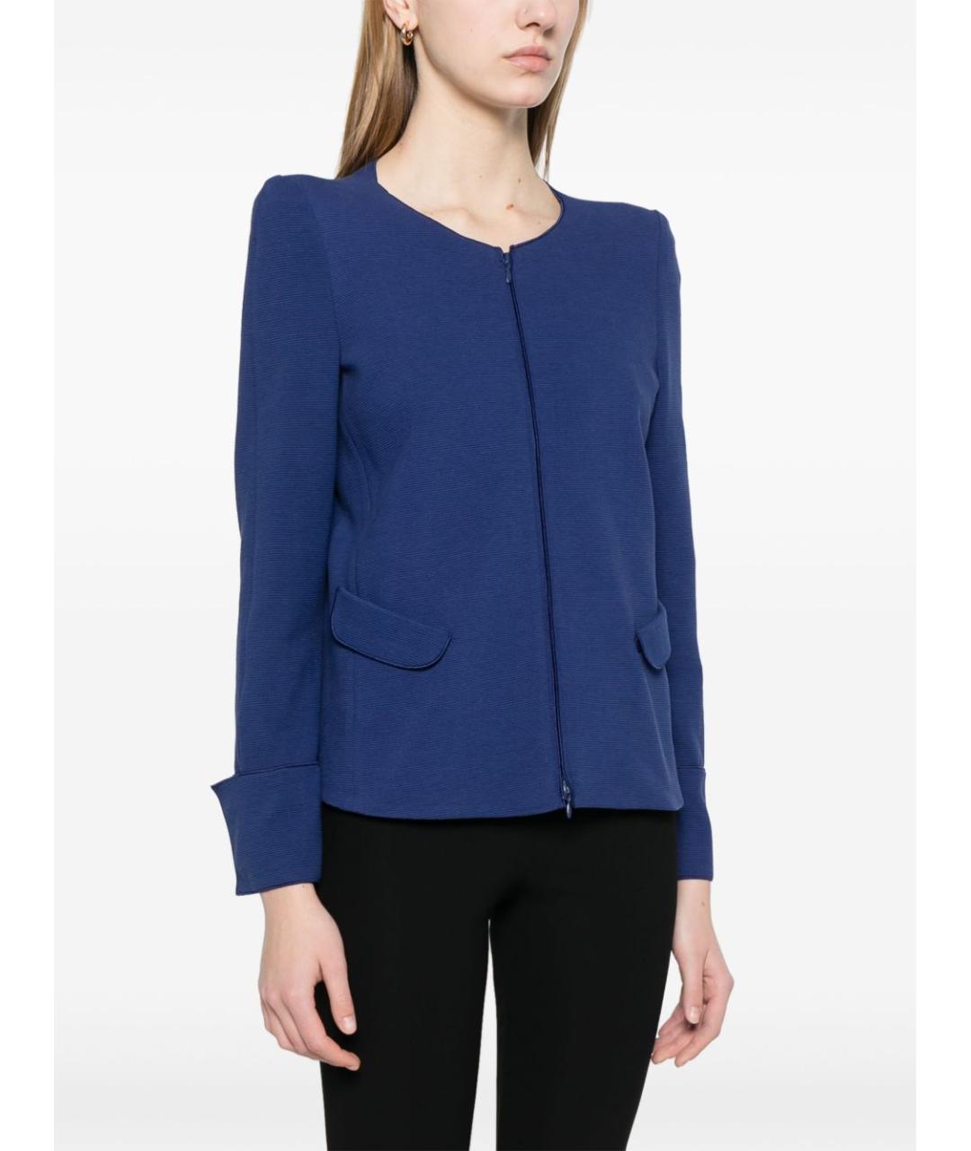 EMPORIO ARMANI Синий хлопковый жакет/пиджак, фото 2