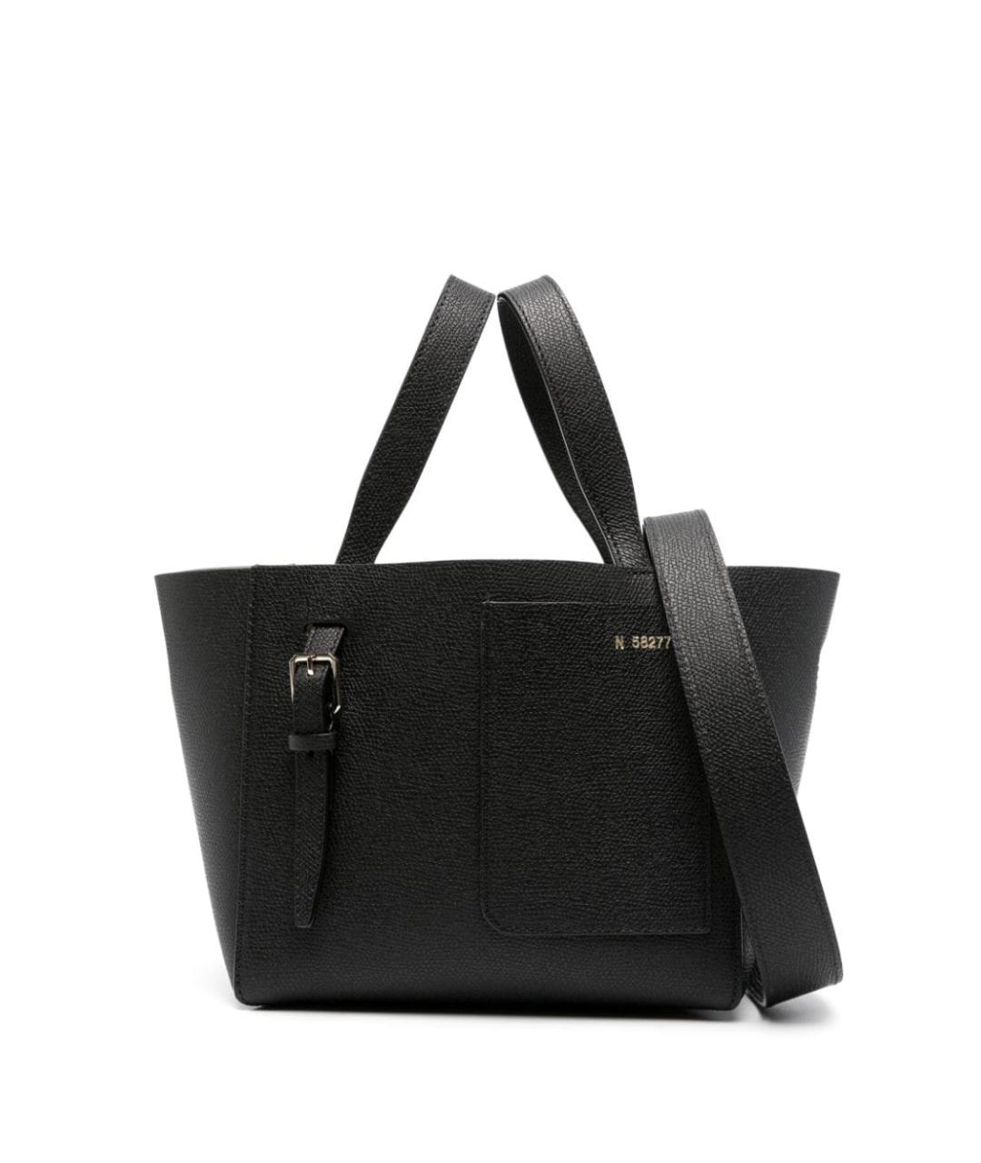 VALEXTRA Черная кожаная сумка тоут, фото 1