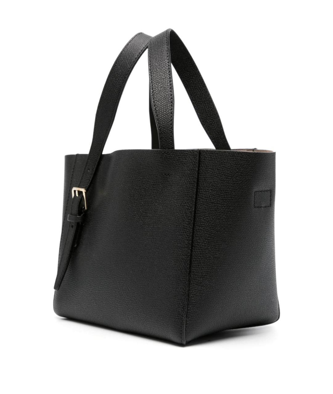 VALEXTRA Черная кожаная сумка тоут, фото 4