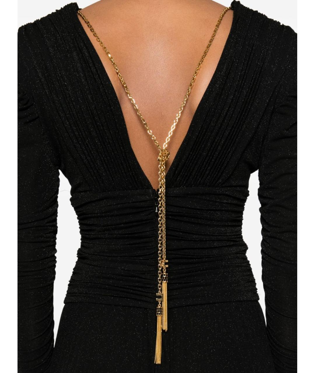 ELISABETTA FRANCHI Черное полиэстеровое вечернее платье, фото 3