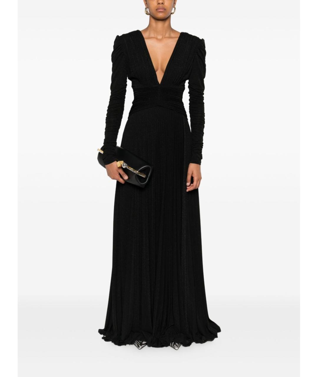 ELISABETTA FRANCHI Черное полиэстеровое вечернее платье, фото 2