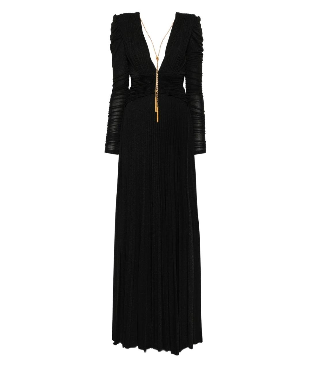 ELISABETTA FRANCHI Черное полиэстеровое вечернее платье, фото 1