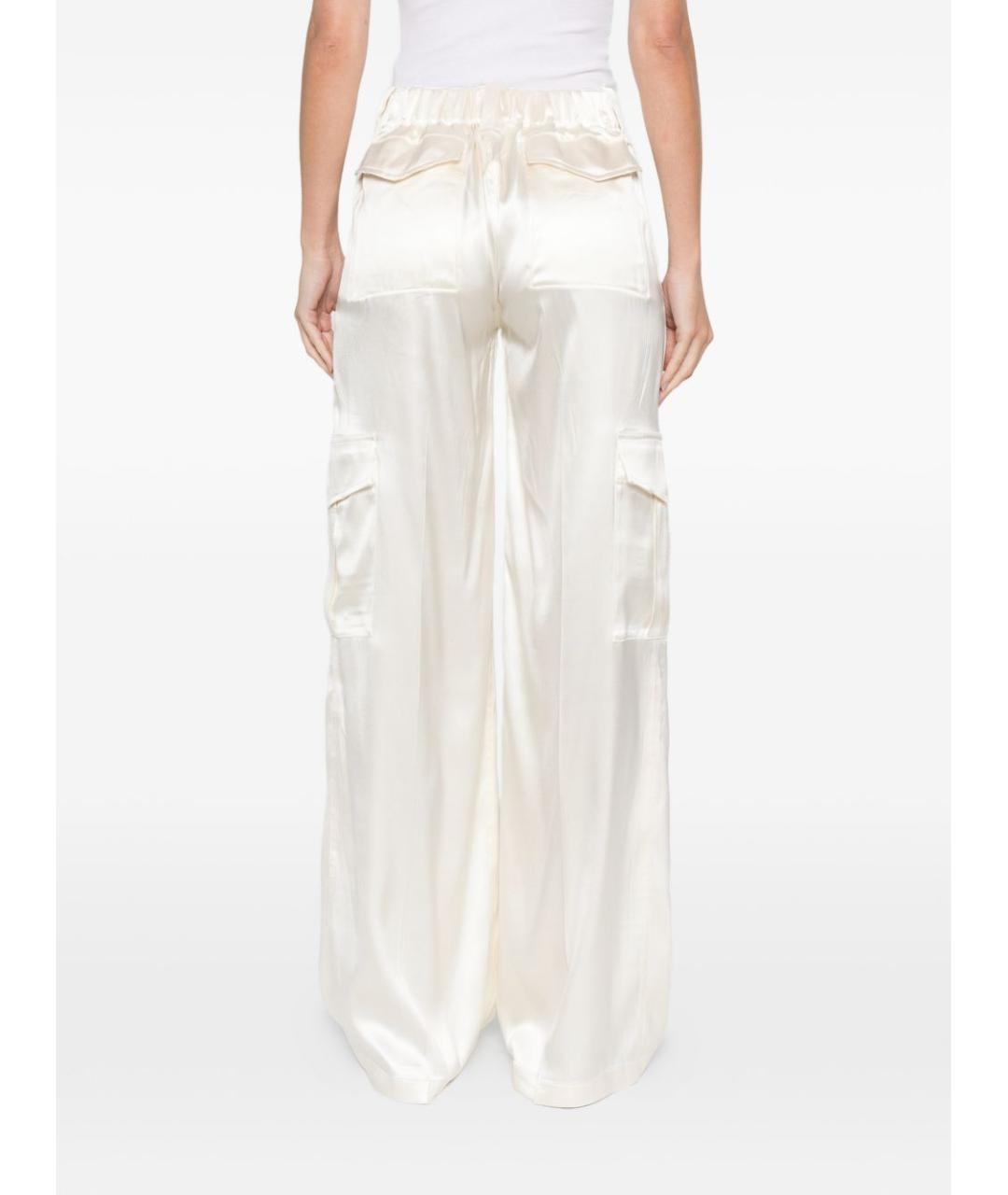 PHOEBE PHILO Белые шелковые прямые брюки, фото 4