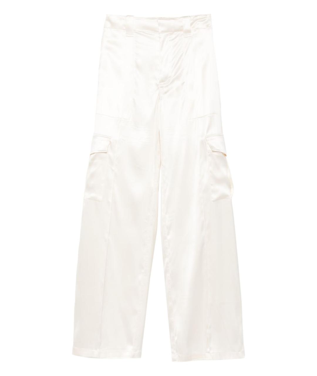 PHOEBE PHILO Белые шелковые прямые брюки, фото 1