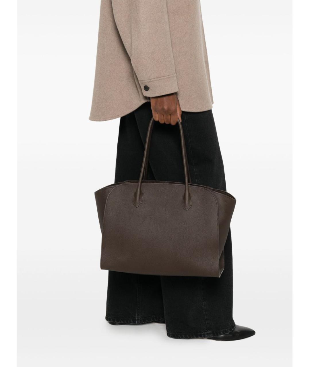 THE ROW Коричневая кожаная сумка тоут, фото 5