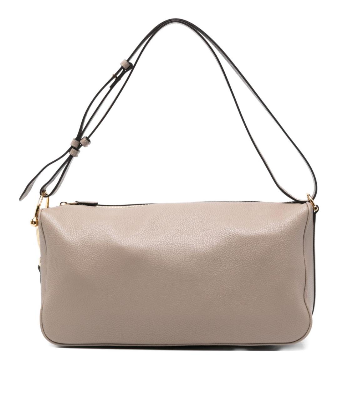 GUCCI Бежевая кожаная сумка через плечо, фото 1