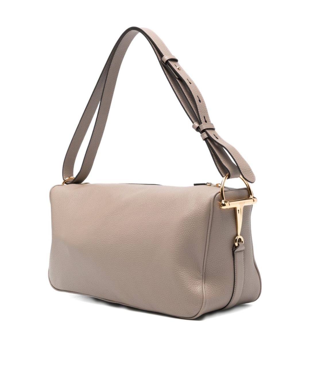 GUCCI Бежевая кожаная сумка через плечо, фото 4