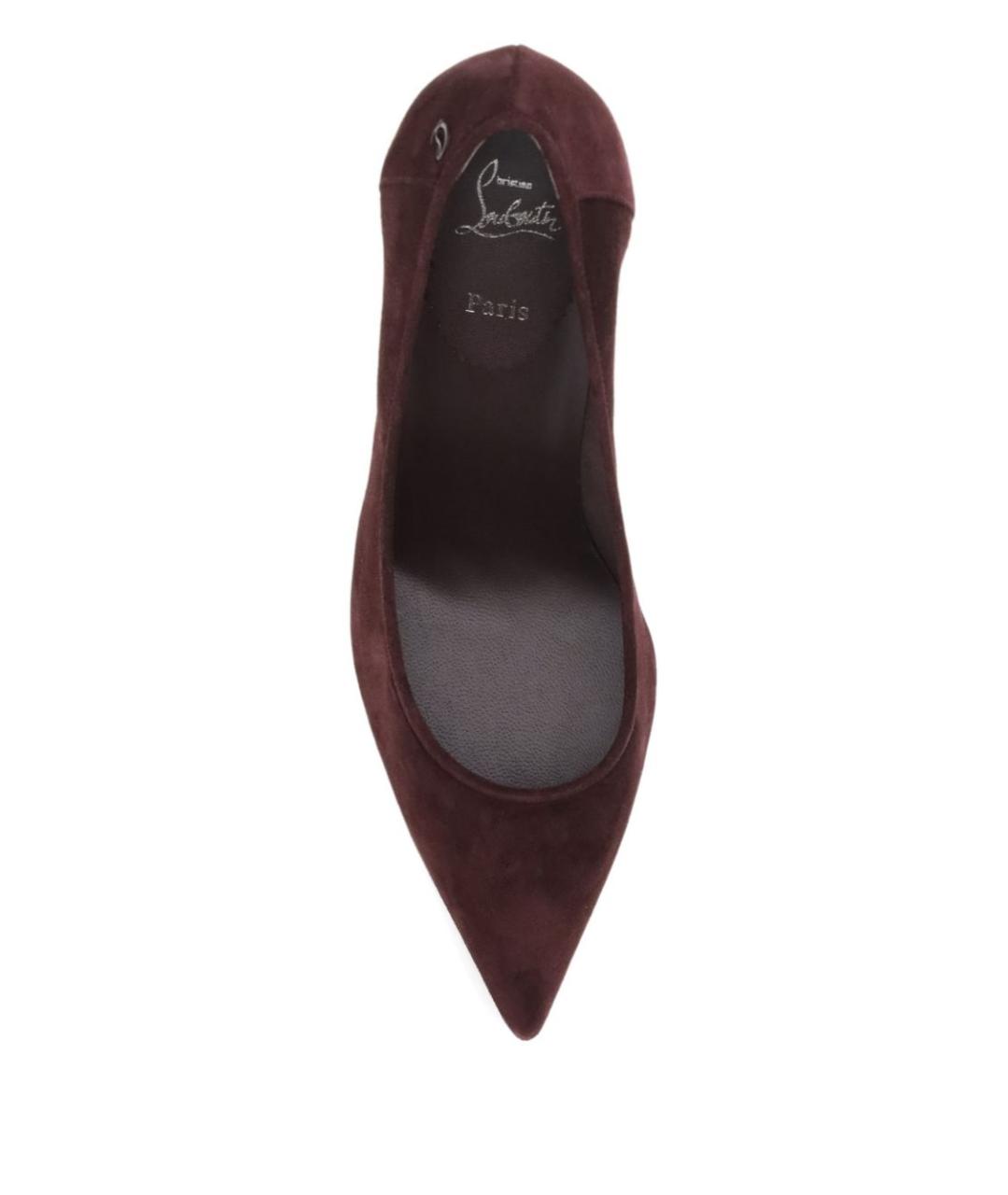 CHRISTIAN LOUBOUTIN Коричневые замшевые туфли, фото 3