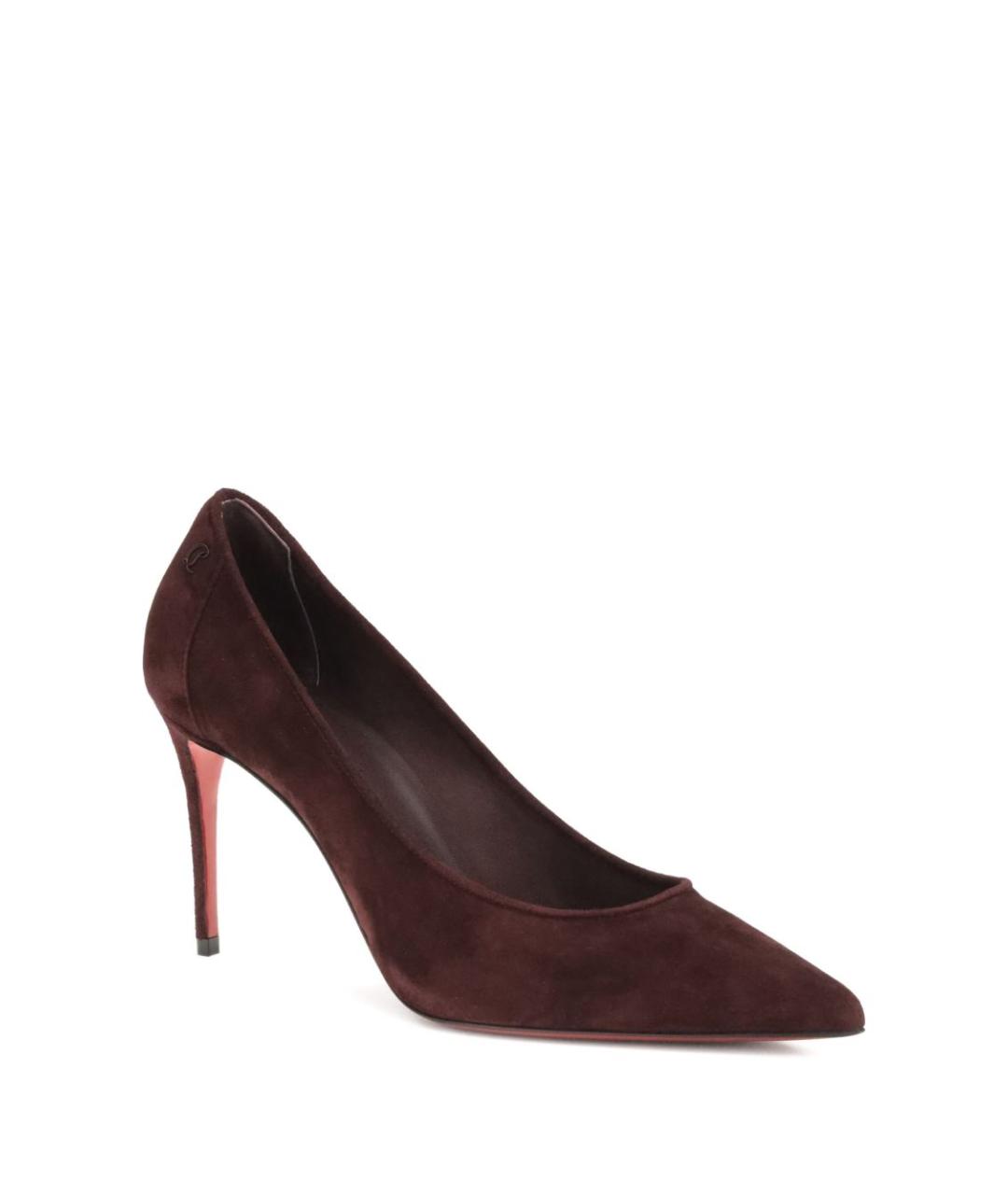 CHRISTIAN LOUBOUTIN Коричневые замшевые туфли, фото 2