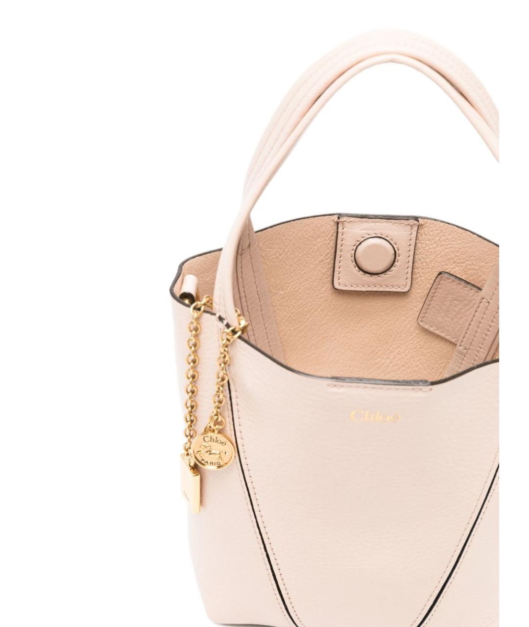 CHLOE Розовая кожаная сумка с короткими ручками, фото 2