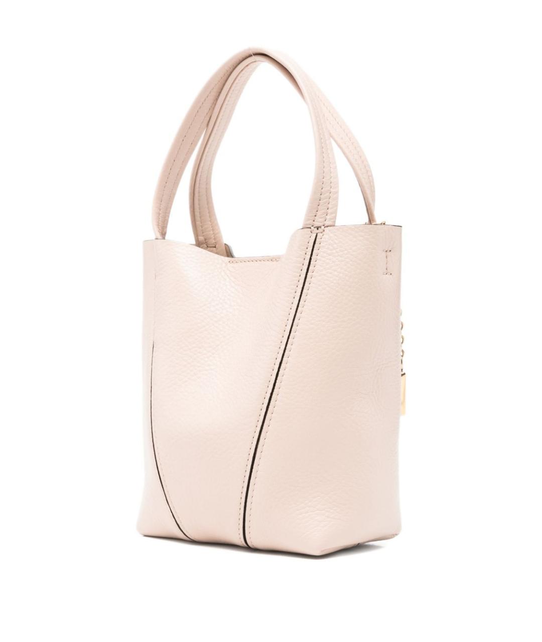 CHLOE Розовая кожаная сумка с короткими ручками, фото 4