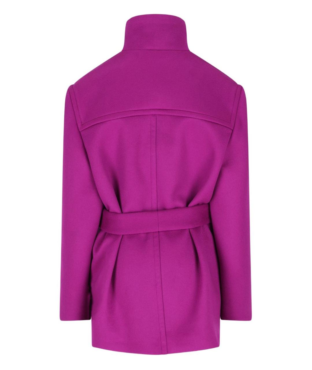 SAINT LAURENT Фиолетовое шерстяное пальто, фото 2