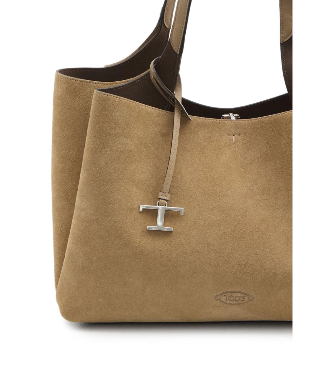 TOD'S Коричневая замшевая сумка тоут, фото 3