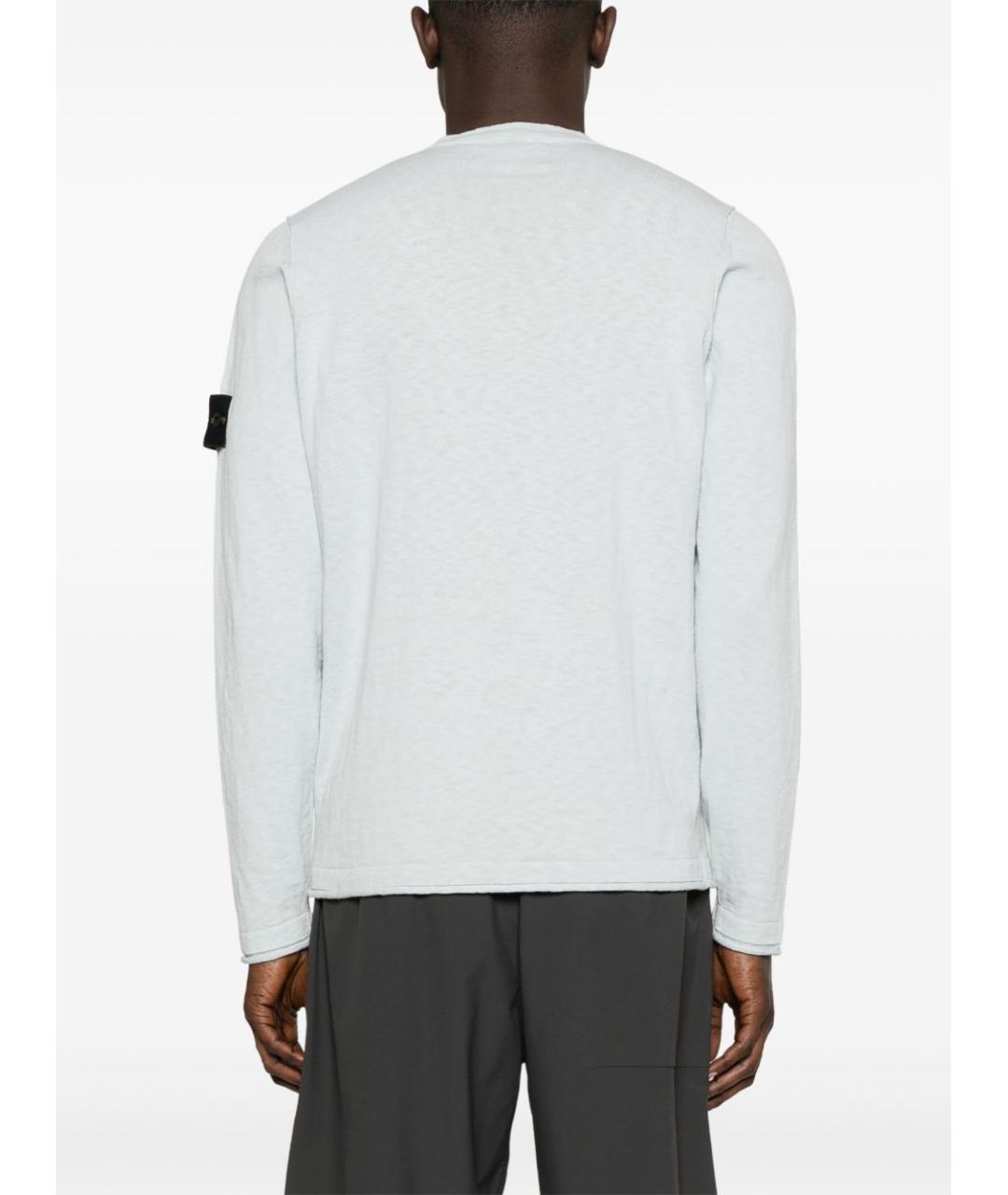 STONE ISLAND Голубой хлопковый джемпер / свитер, фото 3
