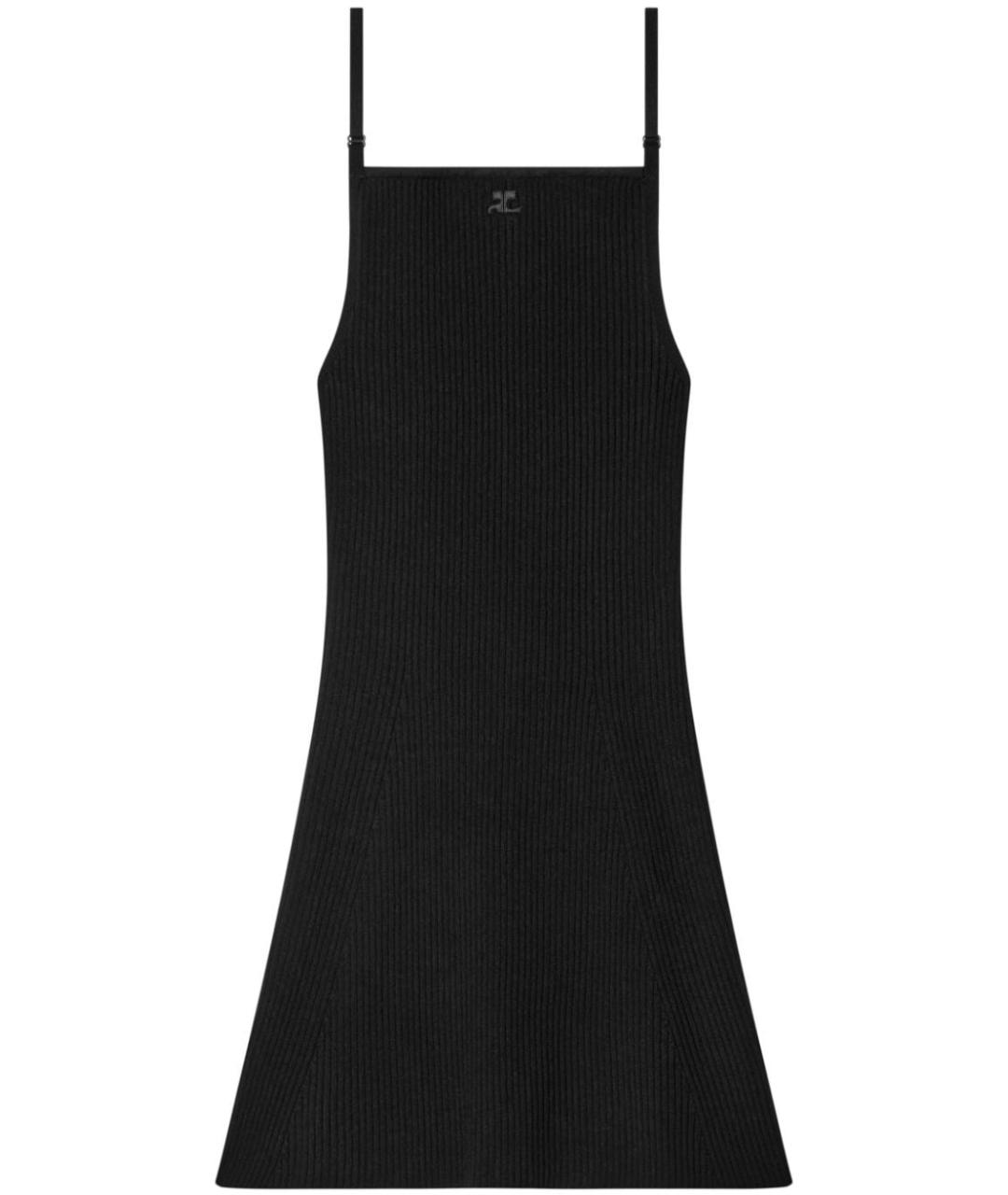 COURREGES Черное вискозное повседневное платье, фото 1