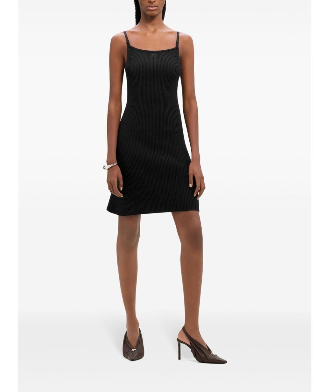 COURREGES Черное вискозное повседневное платье, фото 2
