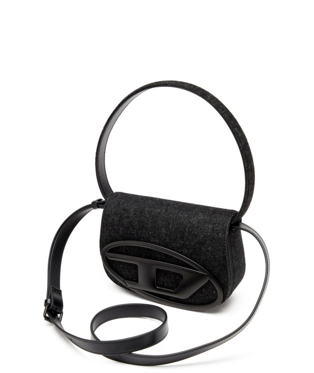 DIESEL Черная кожаная сумка с короткими ручками, фото 2