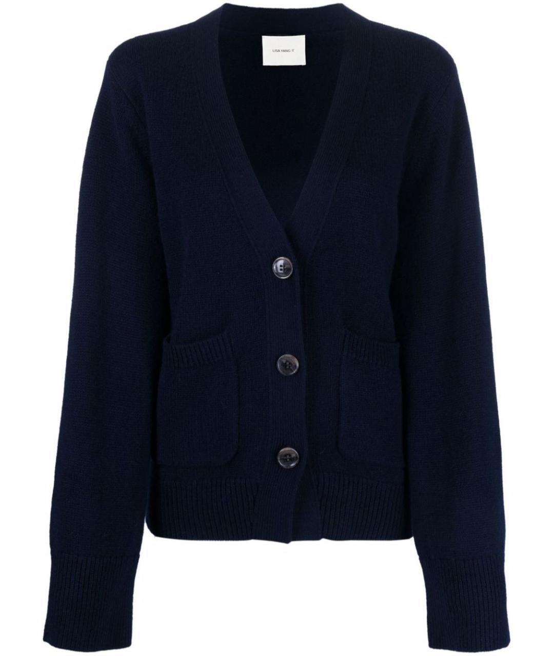 LISA YANG Синий кашемировый кардиган, фото 1