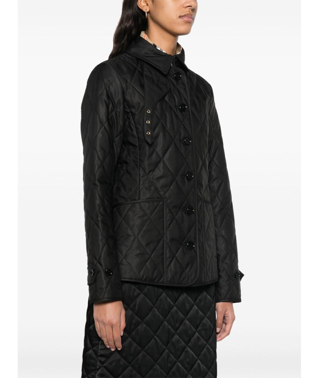 BURBERRY Черная полиэстеровая куртка, фото 3