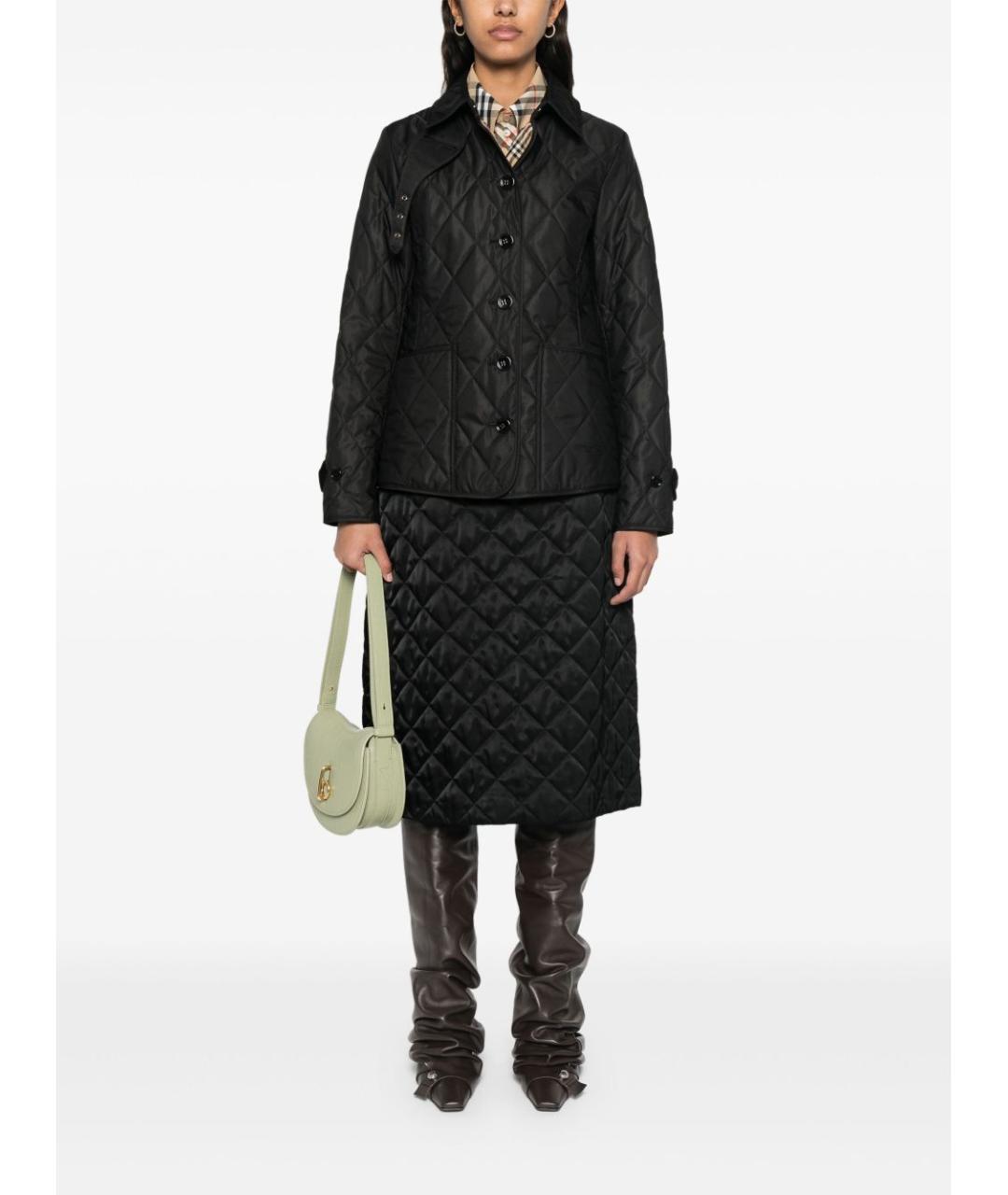 BURBERRY Черная полиэстеровая куртка, фото 5