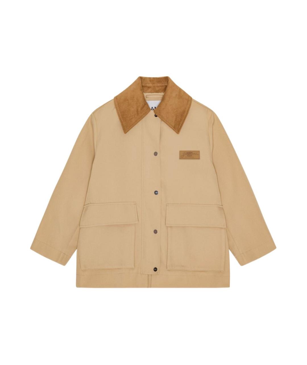 GANNI Бежевая хлопковая куртка, фото 1