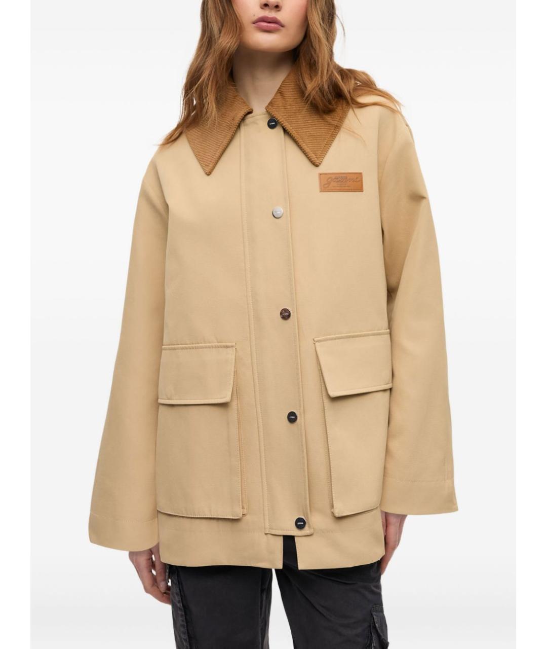 GANNI Бежевая хлопковая куртка, фото 2