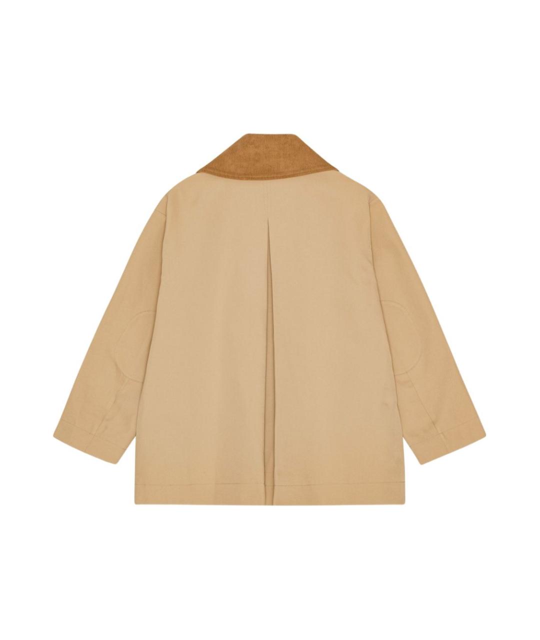 GANNI Бежевая хлопковая куртка, фото 6