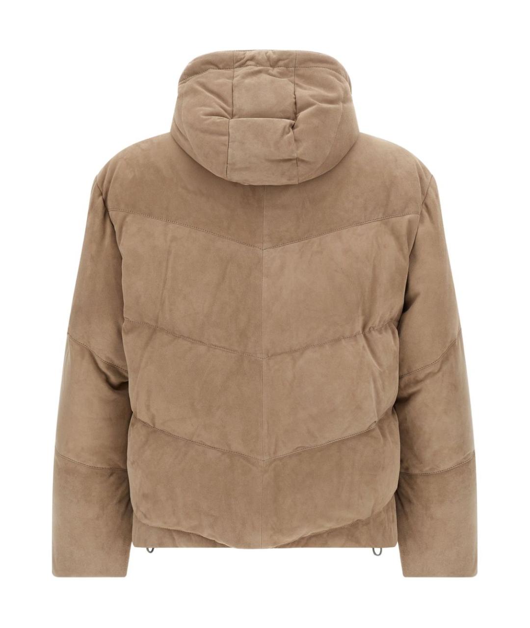 BRUNELLO CUCINELLI Бежевое замшевое пальто, фото 3