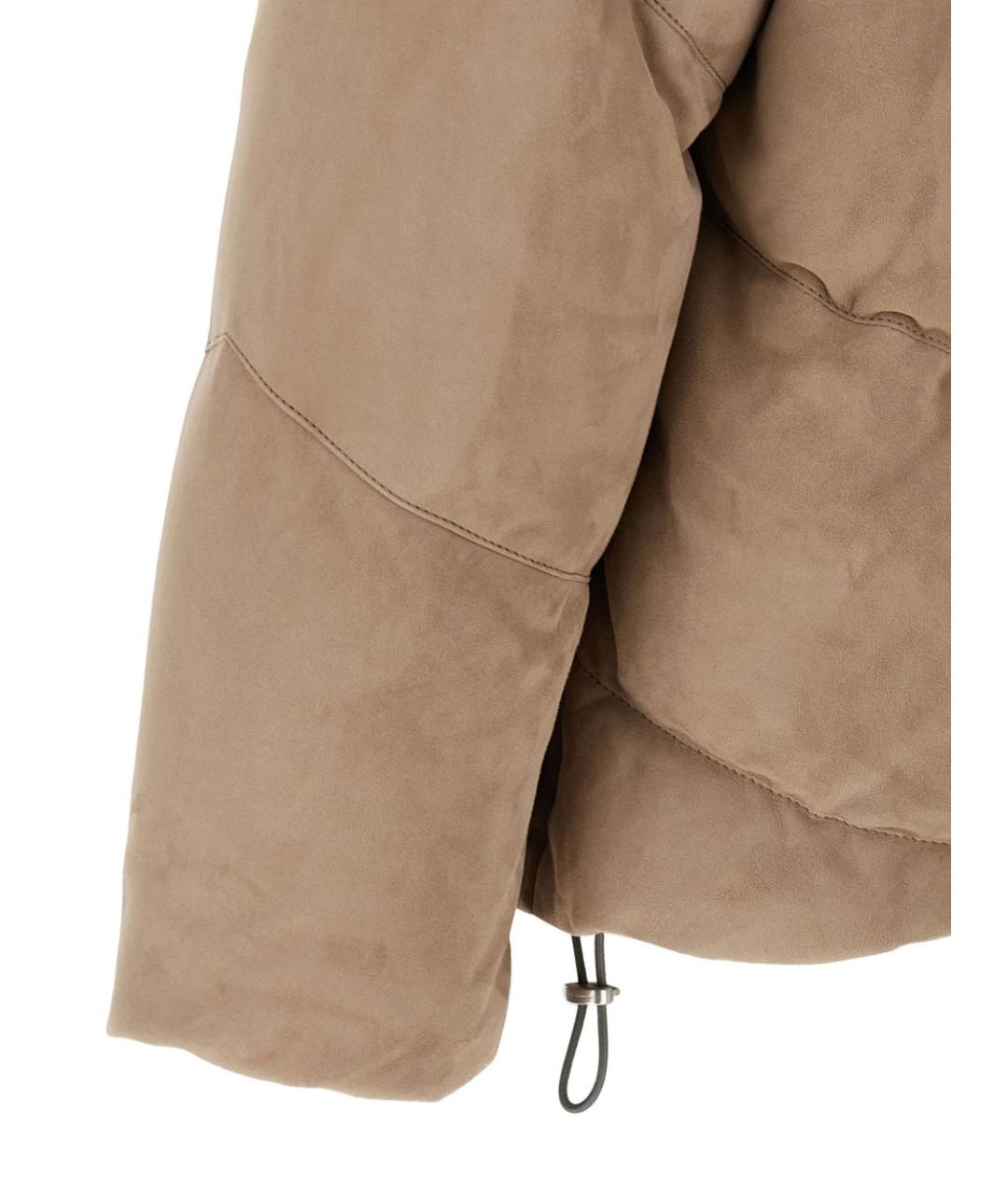 BRUNELLO CUCINELLI Бежевое замшевое пальто, фото 2