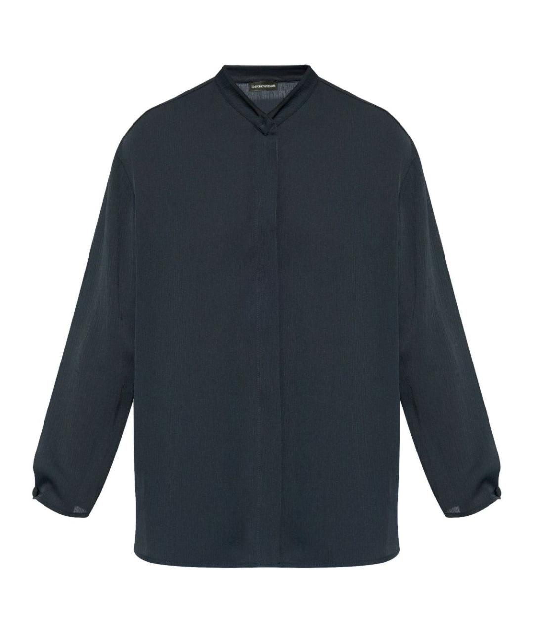 EMPORIO ARMANI Синяя полиэстеровая рубашка, фото 1