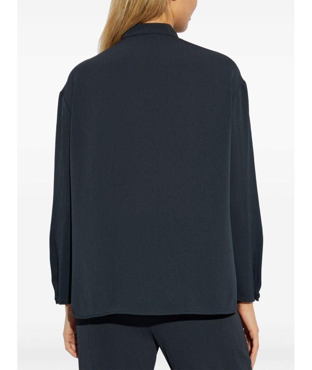 EMPORIO ARMANI Синяя полиэстеровая рубашка, фото 2