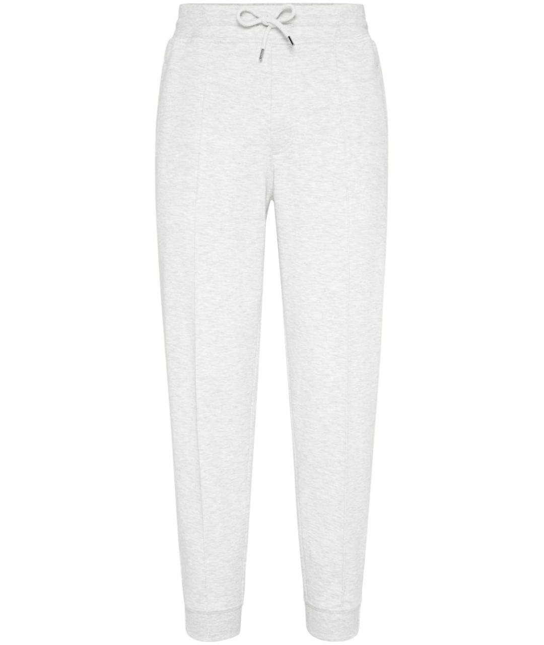 BRUNELLO CUCINELLI Серые хлопковые повседневные брюки, фото 1