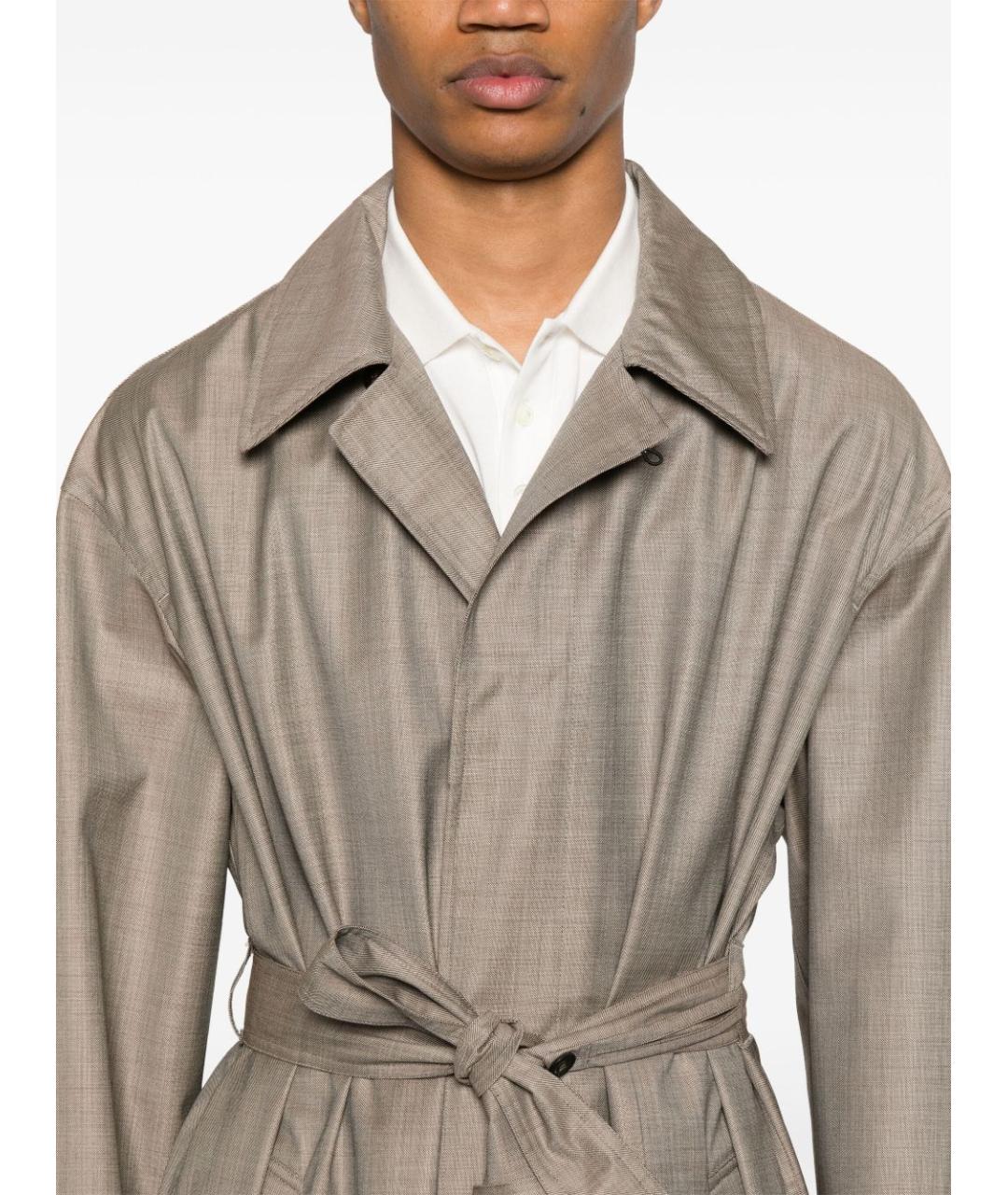 EMPORIO ARMANI Бежевое шерстяное пальто, фото 4