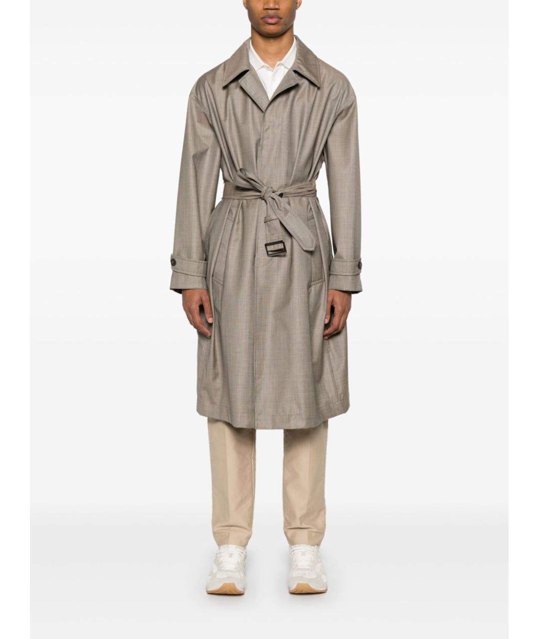 EMPORIO ARMANI Бежевое шерстяное пальто, фото 3