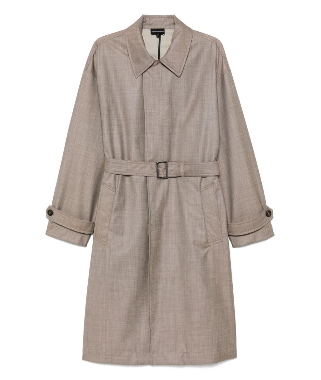 EMPORIO ARMANI Бежевое шерстяное пальто, фото 1