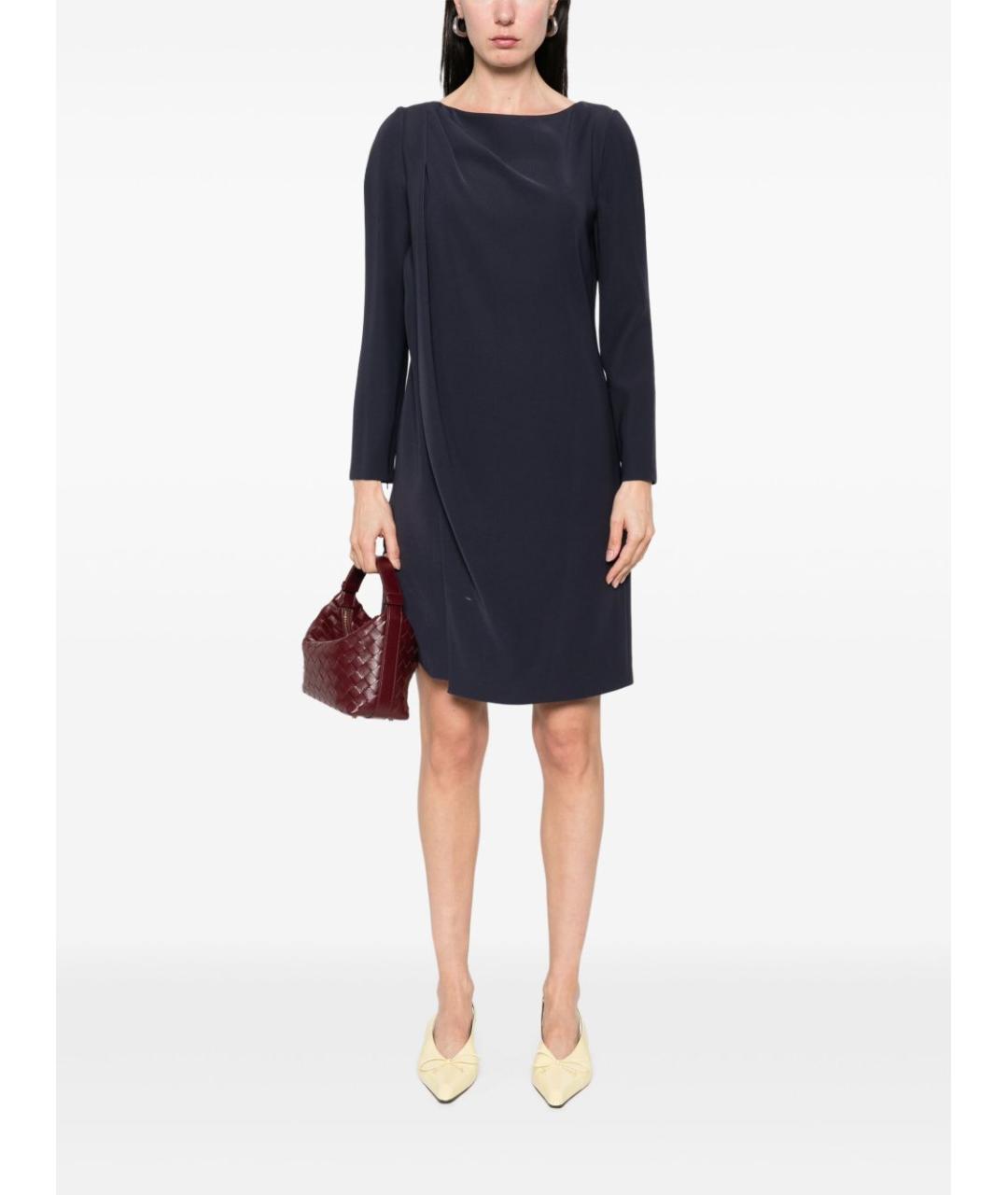 EMPORIO ARMANI Синее полиэстеровое повседневное платье, фото 5