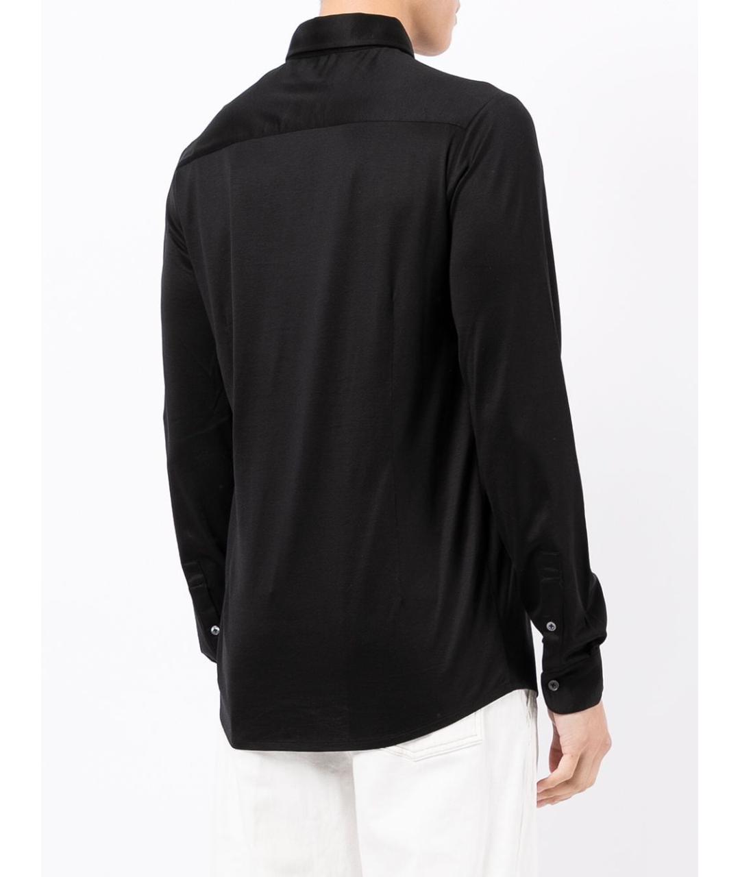 EMPORIO ARMANI Черная шелковая кэжуал рубашка, фото 2